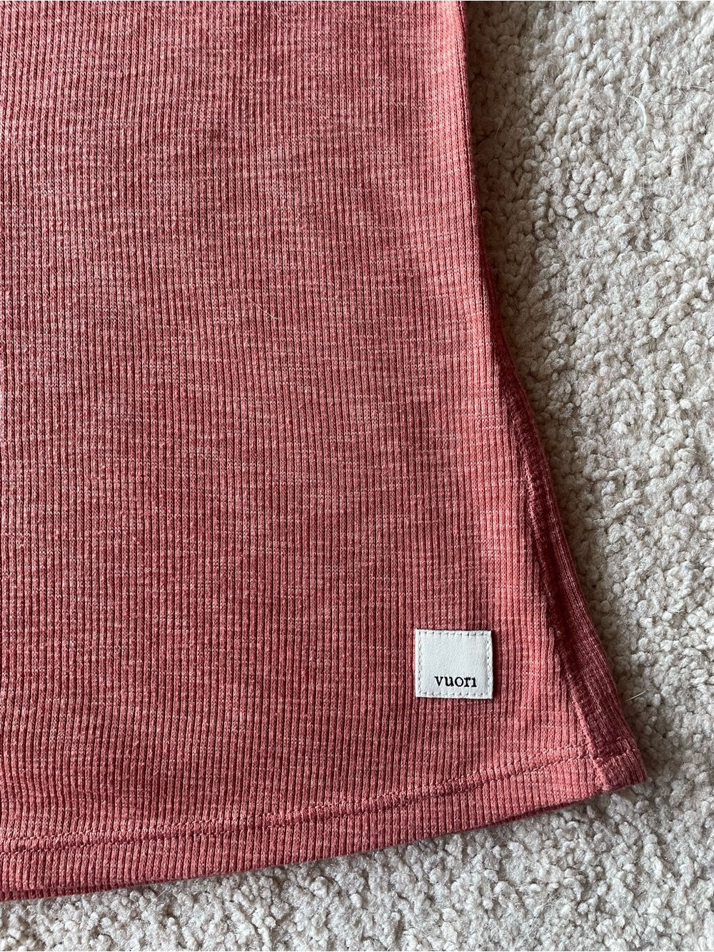 Vuori Ribbed Cotton Clay Tank Top Women Size M Athletic Gym Yoga Pilates Workout - Picture 3 of 5